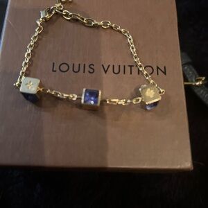 Louis Vuitton Gold Bracelet with Purple Accents